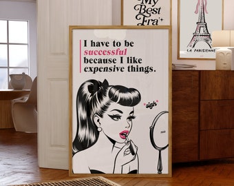 Set di 3 decorazioni murali preppy rosa chiaro: decorazioni per la cameretta delle ragazze adolescenti (stampabili) - Italia