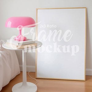 Maquette de cadre rose girly mignon, maquette d’impression d’art verticale au ratio 2x3, maquette d’affiche esthétique, maquette vintage, maquette d’art mural, modèle PSD
