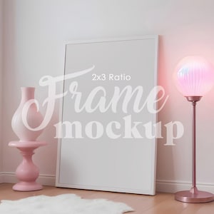 Rosa Druck-Mockup, großer vertikaler Posterrahmen-Mockup, moderne ästhetische Retro-Mockup-Rahmen, Vintage-Mockup, Wandkunst-Mockup, PSD-Vorlage