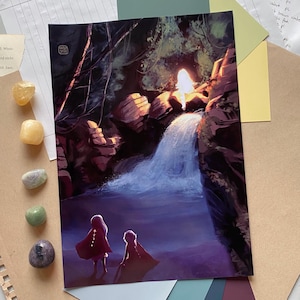 Ethereal encounter - sky children of the light art print