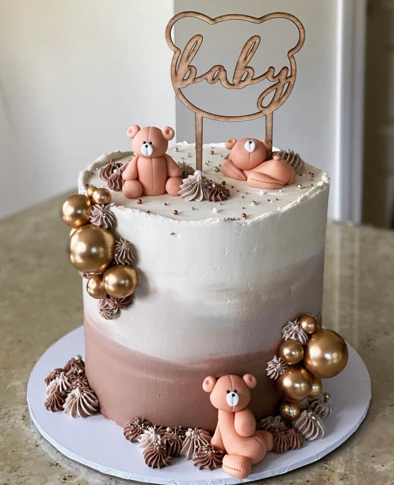 Baby Bear Cake Topper SVG Baby Shower SVG Baby Shower Cake Etsy