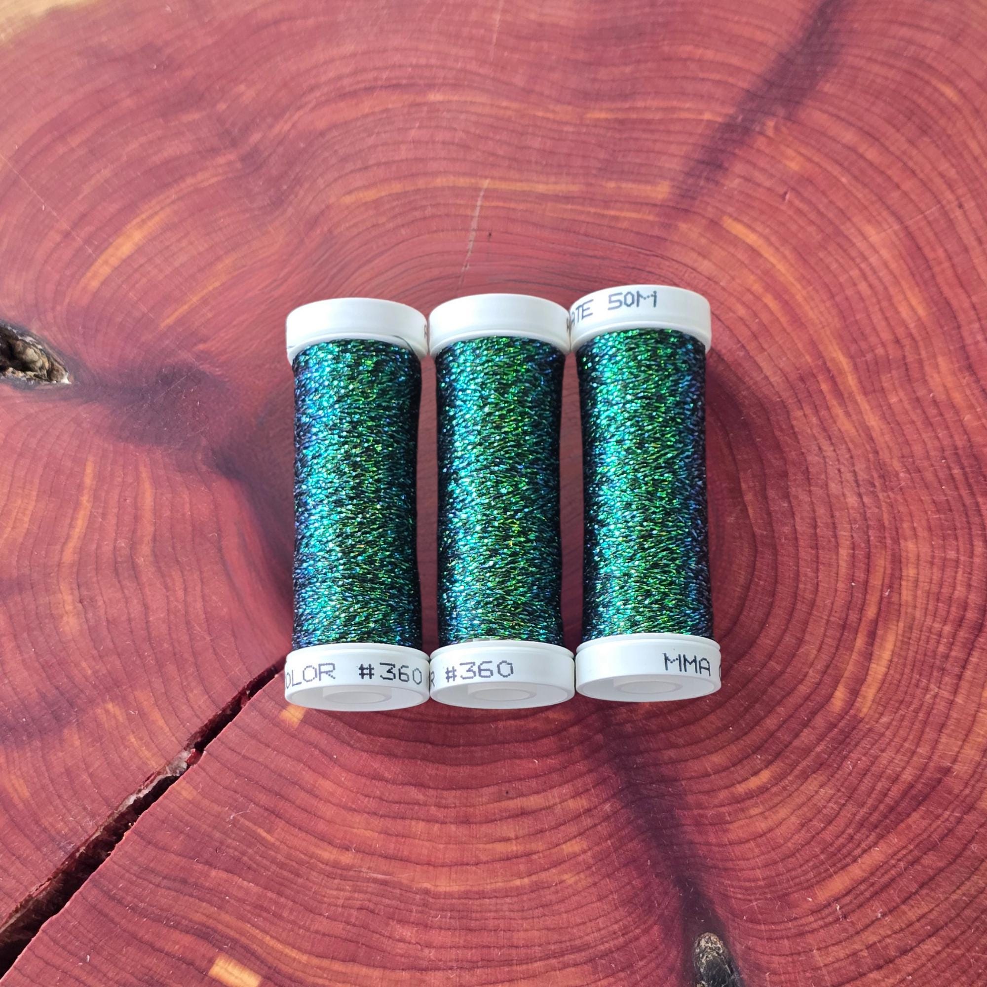 Glittered Thread Accentuate Metallic Filament Thread, 50 Meter Spools, Sparkle Glitter ...