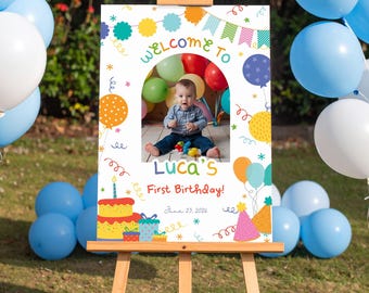 Colorful First Birthday Welcome Sign: Fun To Be One, G04
