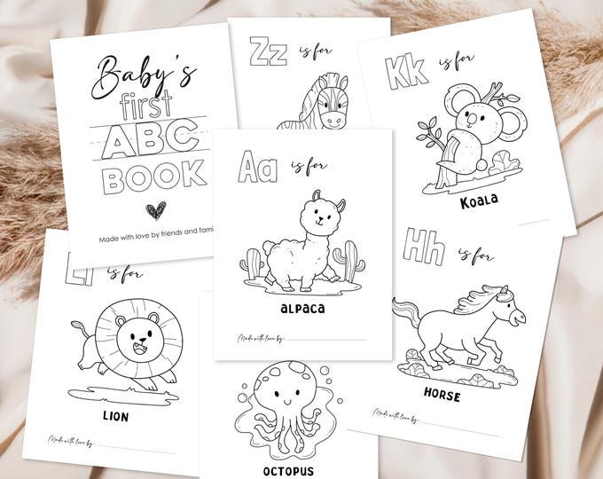 Baby Shower ABC Book, First Alphabet Book, Baby's First ABC Book ...