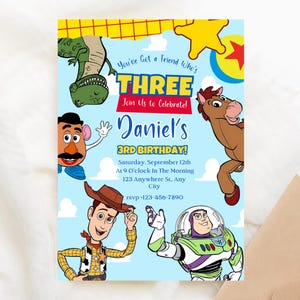 Editable Toy Story Invitation Template, Toy Story Birthday Party, 3rd Digital Invitation, Kids Birthday Party, Woody, You&#39;ve Got a Friend