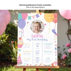 Fun To Be One 1st Birthday Favor Tag, Editable First Birthday Thank You Tag Balloons, One Is Fun Party Favor Tags, Rainbow T08 image 4