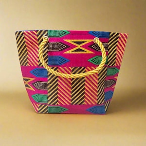 Mini, colorido, tela estampada, bolso de mano de regalo hecho a mano