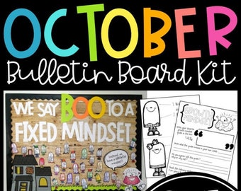 October Halloween Growth Mindset Bulletin Board Kit & Writing Activity