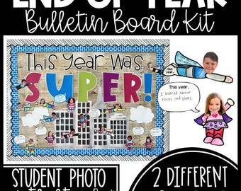 End of Year Bulletin Board Ideas May Bulletin Board Set Super Hero Craft Theme Reflection Activities Door Decorations Kindergarten Preschool