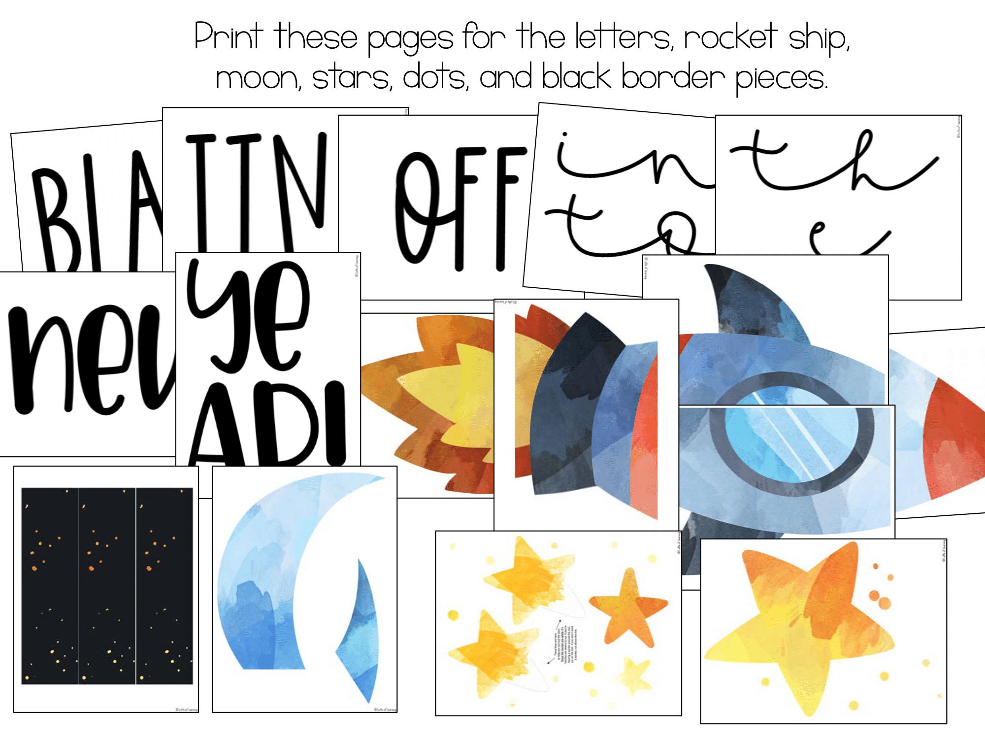 Galaxy Theme Party Outer Space Bulletin Board Decorations - 90pc ...