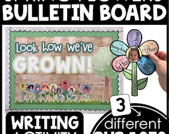 Frühlings-Bulletin Board Kit Bulletin Board Ideen Frühling Blumen Handwerk Vorschule Kindergarten Schreibaktivität Schau, wie wir gewachsen sind März April
