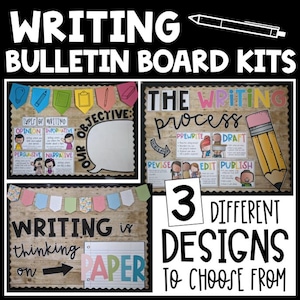 Writing Bulletin Board Classroom Decor Types of Writing Posters Writing Process Door Decor Writing Area Anchor Charts Header Pencil Rainbow