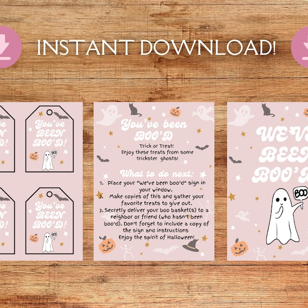 YOU'VE BEEN Boo'd printable kit pdf| Halloween| Boo kit| Halloween game|Boo Basket|Boo'd sign