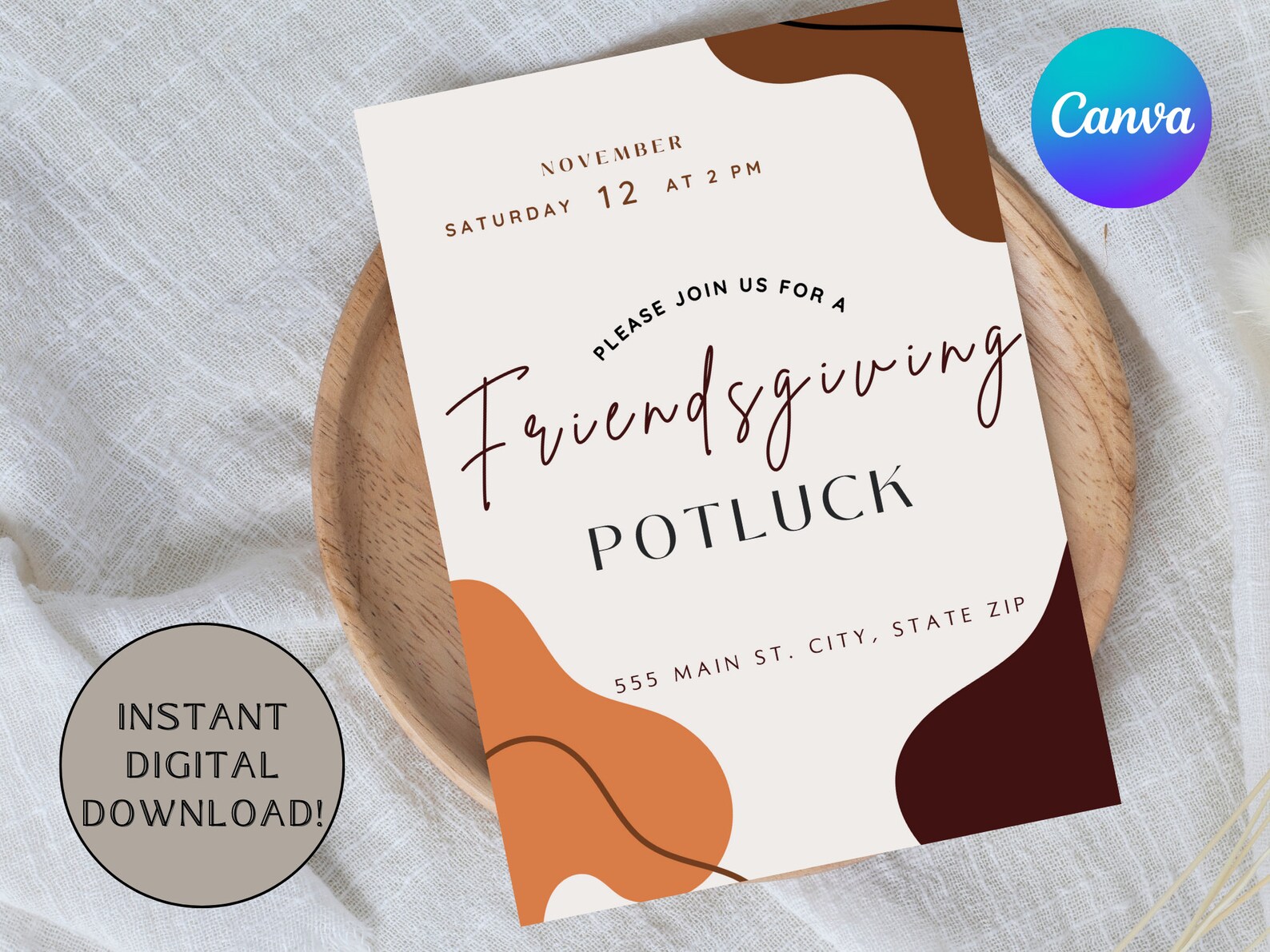 Friendsgiving Digital Download Printable Invitation Evites - Etsy