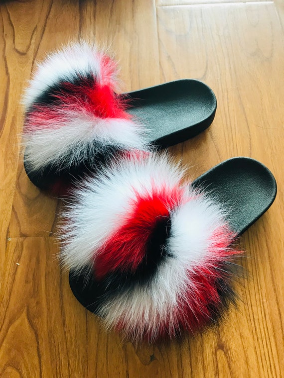 Red White and Black Slides Etsy Australia