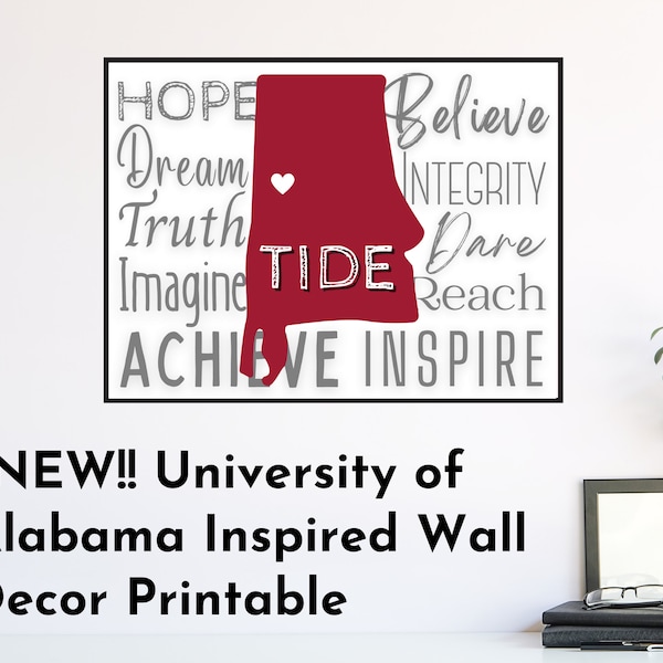 University of Alabama Wall Art Etsy