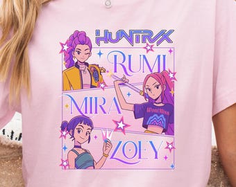 Camiseta de Cazadores de Demonios del Kpop, camiseta de Jinu Manga, regalo para amantes del pop coreano, camiseta de Huntrix del Kpop, merchandising de Cazadores de Demonios, camiseta de fans de Saja Girls, camiseta de Kpop