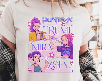 Camiseta de Cazadores de Demonios del Kpop, camiseta de Jinu Manga, regalo para amantes del pop coreano, camiseta de Huntrix del Kpop, merchandising de Cazadores de Demonios, camiseta de fan de Saja Girls, Kpop