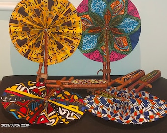 Fan, Hand held fan, Ankara/kitenge fan, Fabric fan, Mini fan