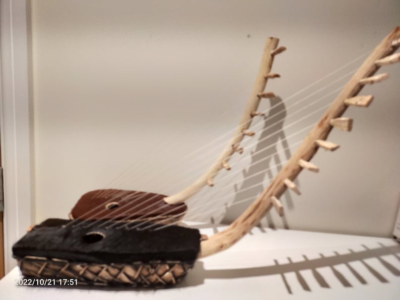 Bow Harp Adungu Arched Harp Instrument African String Etsy