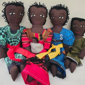 Black Rag, Rag doll, Handmade doll, African Mum doll, Fabric doll, Kids Gift idea, Christmas stocking filler, Girls toys