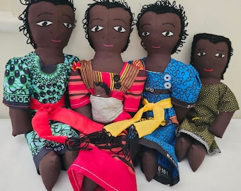 Black Rag, Rag doll, Handmade doll, African Mum doll, Fabric doll, Kids Gift idea, Christmas stocking filler, Girls toys