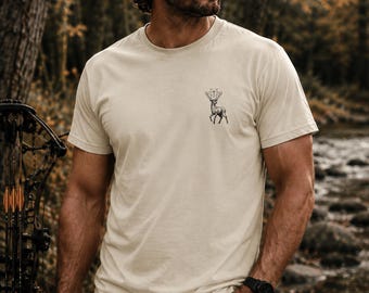 Saint Hubert Catholic Hunting Shirt for Men Fathers Day Hunting Gift idea Deer Shirt for Catholic Outdoorsmen Patron Saint of Hunting Gift
