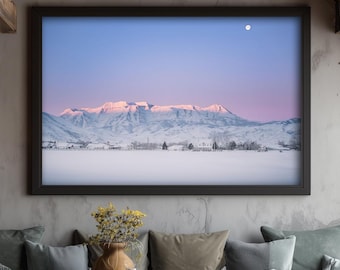 Mount Timpanogos Winter Wall Art – Wasatch Back Sunrise – Snowy Utah Mountain Landscape Fine Art Print