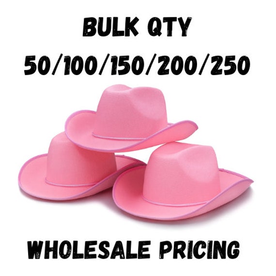 BULK Plain Cowboy Hat Summer Hat Western Bachelorette Rodeo Party Wedding Favors Decoration Felt Bride Cowgirl Hat White Pink Black Etsy