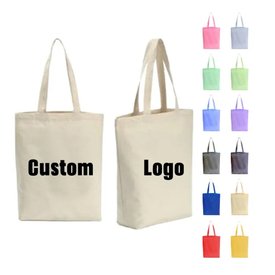 BULK WHOLESALE Custom Logo Tote Bag, Personalized Tote Bag Bulk, Custom ...