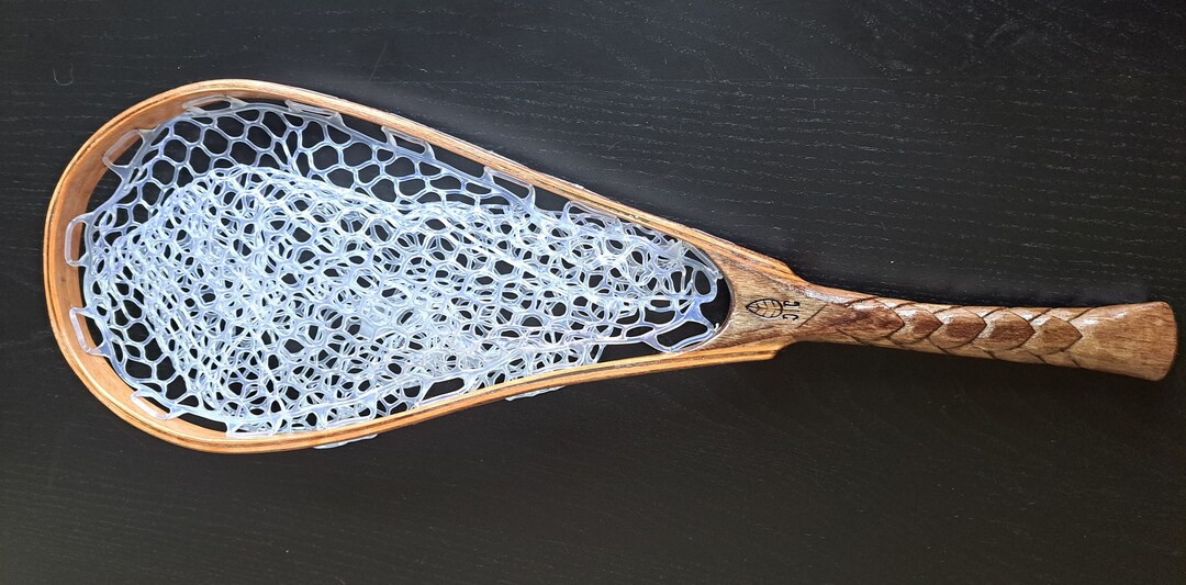 Carved Walnut Fly Fishing Net Etsy
