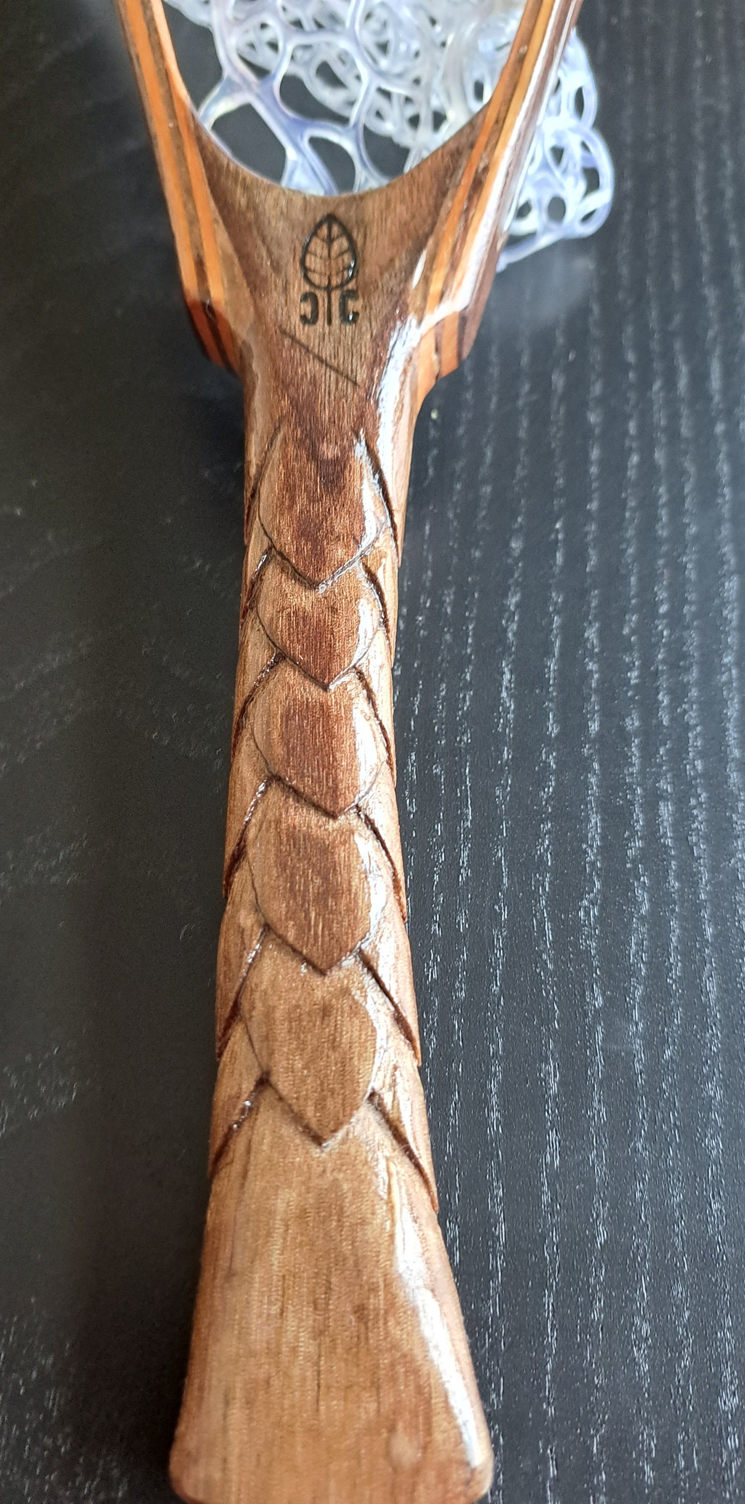 Carved Walnut Fly Fishing Net Etsy