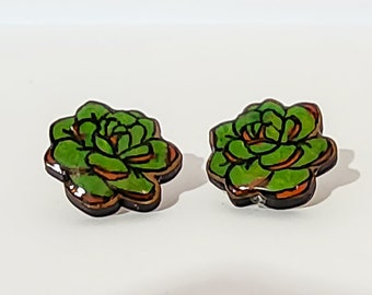Succulent Stud Earring Set