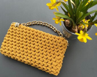 Pochette, sac à main, sac au crochet, minimaliste, portefeuille, cadeau