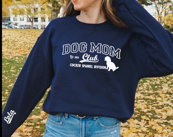 Cocker Spaniel Personalised Name Dog Mum Sweatshirt - 'Cocker Spaniel Division' -Cocker Spaniel Sweater, Cocker Spaniel Shirt, T Shirt