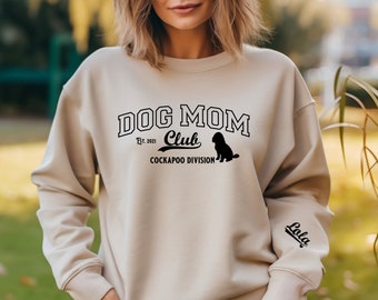 Cockapoo Personalised Name Dog Mum, Mom Club Sweatshirt - 'Cockapoo Division' - Cockapoo Sweatshirt, Dog Mom, Personalised Dog Mom Shirt