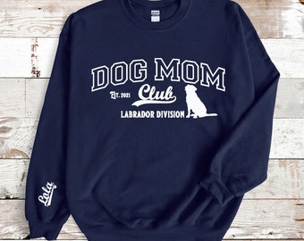 Labrador Gifts, Personalised Name Dog Mom, Dog Mum Sweatshirt - 'Labrador Division' - Labrador Shirt, Labrador Jumper