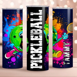 Pickleball Personalized Tumbler with Straw, Pickleball Lover Gift, Pickleball Travel Drink Cup, Pickleball Stainless Steel Water Bottle 20oz