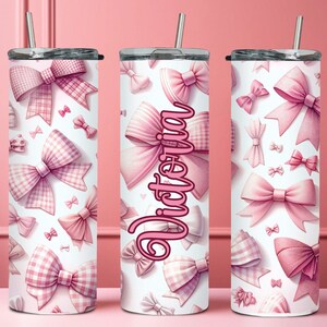 Coquette Bows Wine Tumbler Cup- Light Blue main image 1