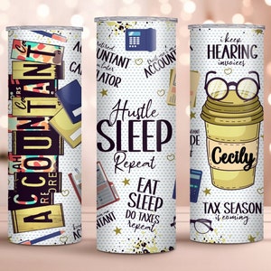 Accountant Personalized Tumbler with Straw, Accountant 20oz Cup, Custom Accountant Mug, Custom CPA Travel Mug, Accountant CPA Auditor Gift