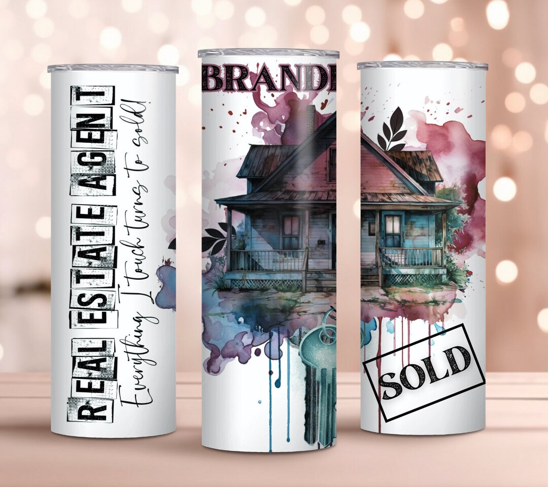 Personalized Realtor Tumbler With Lid and Straw Custom Etsy