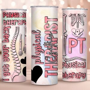 Physical Therapist Gift Personalized Tumbler, PT Graduation Gift, Physical Therapy Travel Tumbler Mug, Custom Named PT-PTA Student Cup Gift
