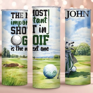 Golf Personalized Tumbler, Golf Player Mug, Custom Golf Lover Gift, Fun Dad Golf Gift for Father&#39;s Day, Golf Travel Drink 20 oz Cup,