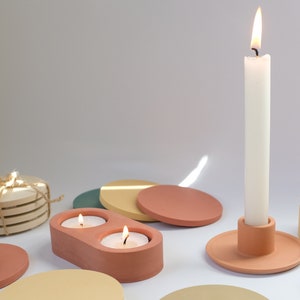 Kerzenhalter für Stabkerzen / Kerzenständer mit kleinem Teller Bild 4