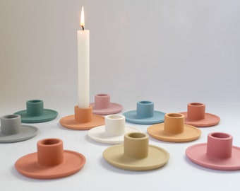 Kerzenhalter für Stabkerzen / Kerzenständer mit kleinem Teller