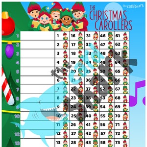 The Christmas Carollers Weihnachts Bingo Spielkarte (gerade, gemischt und blanko)