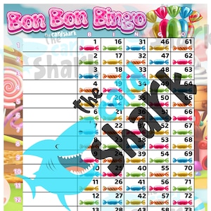 Carte de jeu Bon Bon Bingo (droite, mixte et vierge)