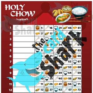 Carte de jeu de bingo Holy Chow (droite, mixte et vierge)