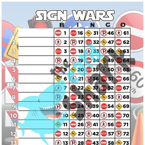 Sign Wars Bingo (recht, gemengd en blanco)
