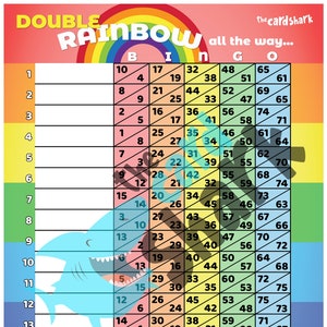 Double Rainbow Double Action Bingo Game Card